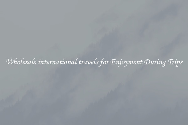 Wholesale international travels for Enjoyment During Trips