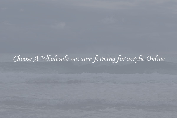 Choose A Wholesale vacuum forming for acrylic Online