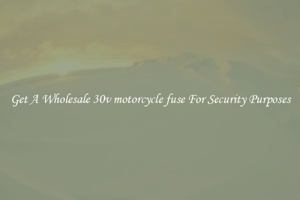 Get A Wholesale 30v motorcycle fuse For Security Purposes