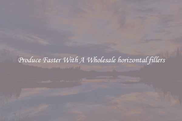 Produce Faster With A Wholesale horizontal fillers