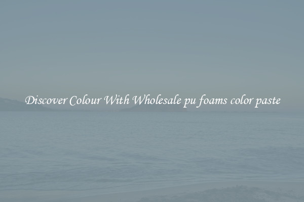 Discover Colour With Wholesale pu foams color paste