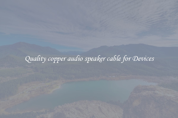 Quality copper audio speaker cable for Devices